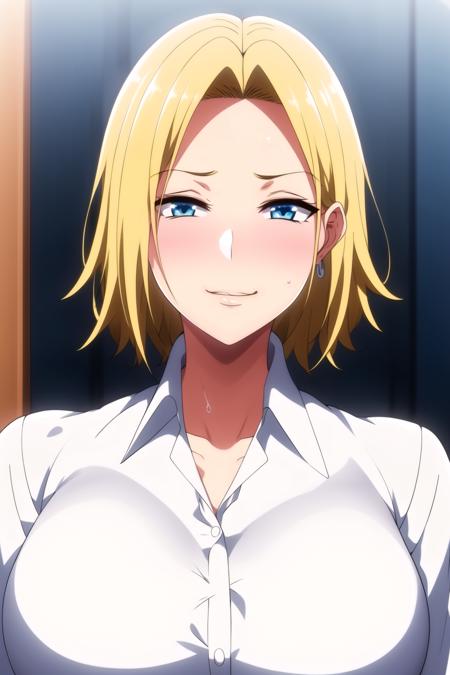 Simple White Background,
Standing at attention,
school_uniform,white shirt,collared shirt, Blue_pleated_skirt,
<lora:Reina_Hamazaki_Imaizumi-KK77-V1:0.7>,jewelry,collarbone,
blonde hair, blue eyes,short hair,
<lora:Mariana_Luciano_NON_VIRGIN-KK77-V1:0.3>,<lora:more_details:0.1>,
1 girl, 20yo,Young female,Beautiful Finger,Beautiful long legs,Beautiful body,Beautiful Nose,Beautiful character design, perfect eyes, perfect face,expressive eyes,perfect balance,
looking at viewer,(Focus on her face),closed mouth, (innocent_big_eyes:1.0),Light_Smile,
official art,extremely detailed CG unity 8k wallpaper, perfect lighting,Colorful, Bright_Front_face_Lighting,shiny skin,
(masterpiece:1.0),(best_quality:1.0), ultra high res,4K,ultra-detailed,
photography, 8K, HDR, highres, absurdres:1.2, Kodak portra 400, film grain, blurry background, bokeh:1.2, lens flare, (vibrant_color:1.2),professional photograph,
(Beautiful,large_Breasts:1.4), (beautiful_face:1.5),(narrow_waist),