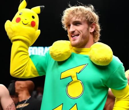 loganpaul person wearing a yellow Pikachu costume and making a confused facial expression. <lora:Logan Paul - Trigger with Loganpaul Person:1>