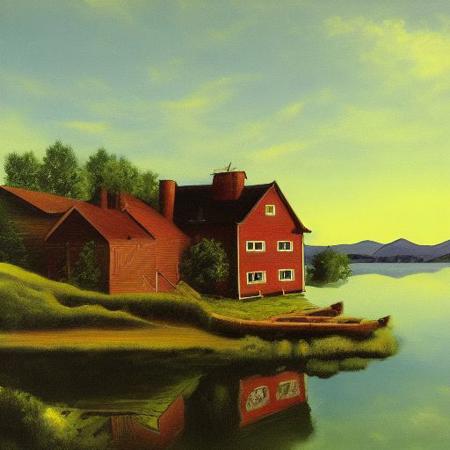 house on a lake ,( ( ( franz-unterberger ) ) )