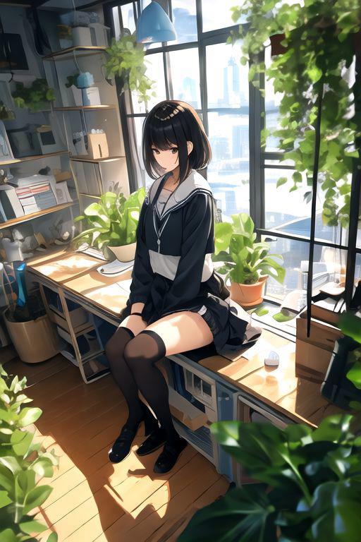 绪儿-居家少女场景Home scene image by TK31