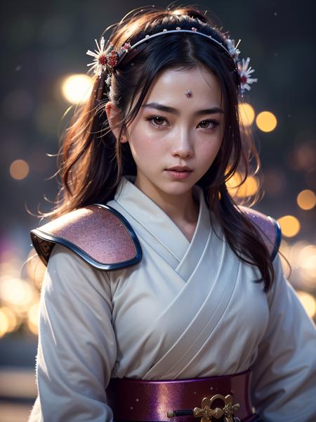 macro,
((beautiful samurai girl)), detailed facial features, realistic skin texture,
fantasy, fairytale, space adventurer, scifi character, cute, character,
vivid colors, intricately detailed sharp focus, cinematic lighting, rim lighting, masterpiece, cgsociety, 4k, octane render,
((glittering snow flakes, halos, bokeh))