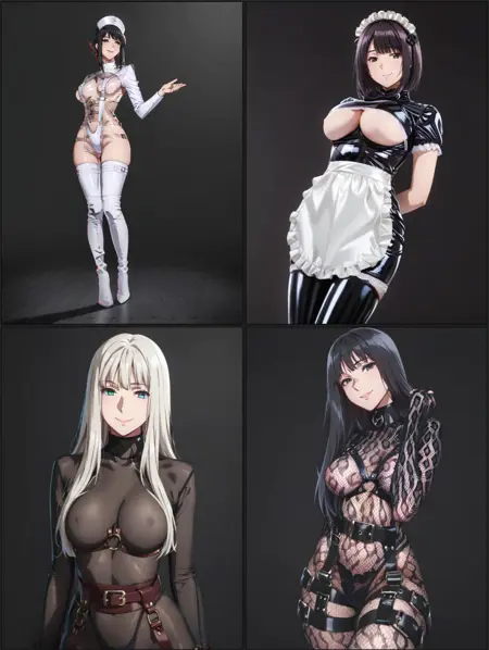 Kink Clothe Pack L3 (body stockings, maid, kinky nurse, fishnet body stockings)