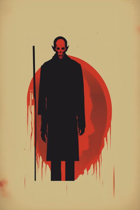 <lora:Olly Moss Style:1>Olly Moss Style - minimalist movie poster of a horror movie who sells his soul to a demon