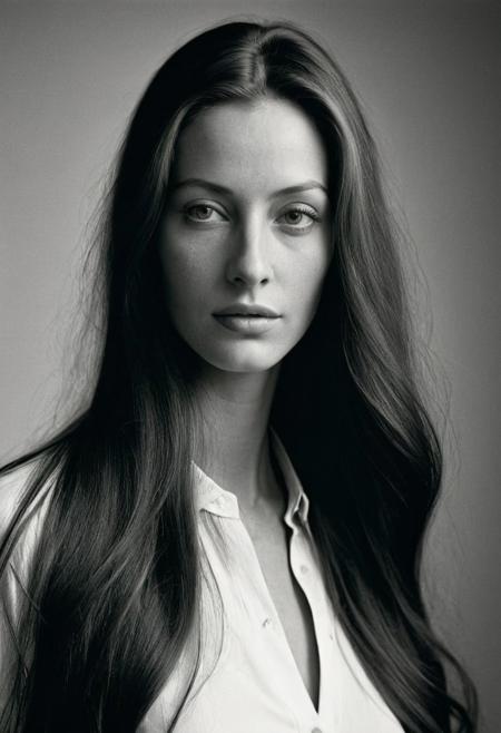 Extremely beautiful woman,very long hair, masterpiece, 1960s style portrait photograph by Annie Leibovitz, Rolleiflex medium format tlr