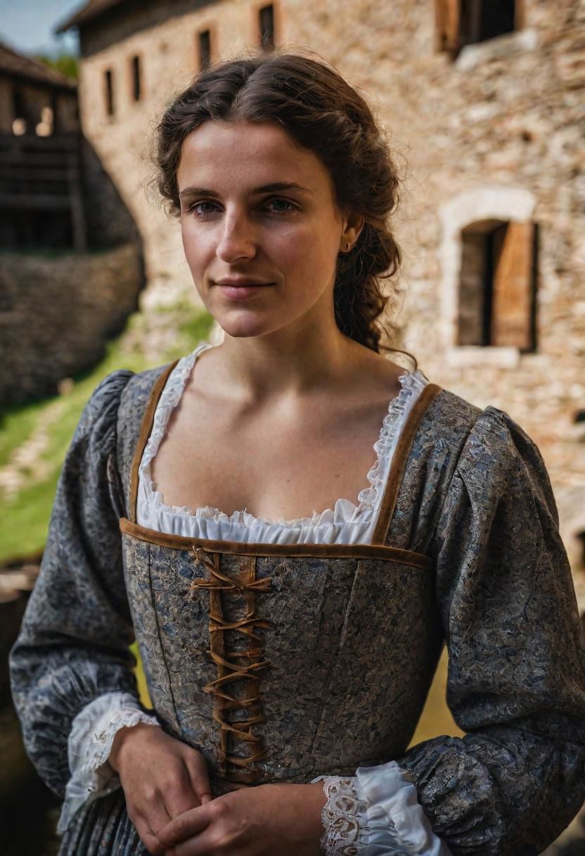 masterpiece, best quality, ultra highres, natural skin texture, brown hair, brown eyes, beautiful  20yo Lucia Mondella (I Promessi Sposi), shy expression, natural skin texture, ((1600's italian poor woman dress)), near a Watermill in Brianza, Spring,  24mm, 8k textures, soft cinematic light, adobe lightroom, photolab, hdr, intricate, elegant, highly detailed, sharp focus, ((((cinematic look)))), soothing tones, insane details, intricate details, hyperdetailed, low contrast, soft cinematic light, dim colors, exposure blend, hdr, faded, full body, ((small eyes)), hyperealistic