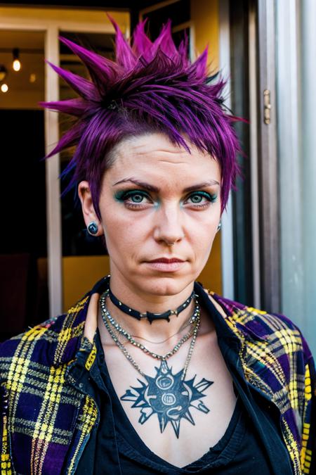 <lora:punk:0.8>a punk woman, Cape Town, (high key lighting:0.5)