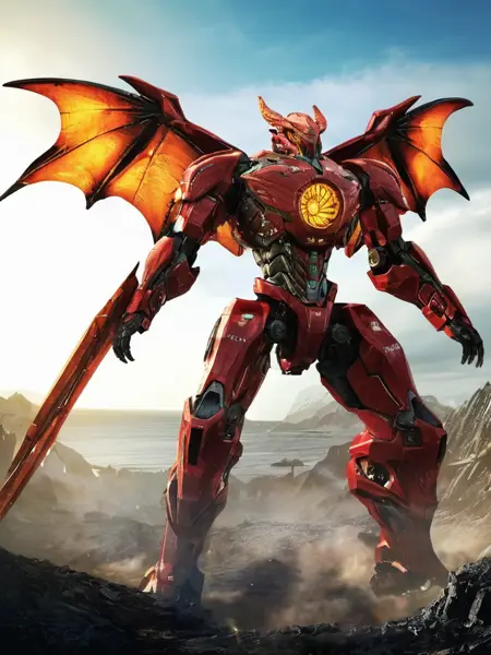 SDXL Pacific Rim style mecha