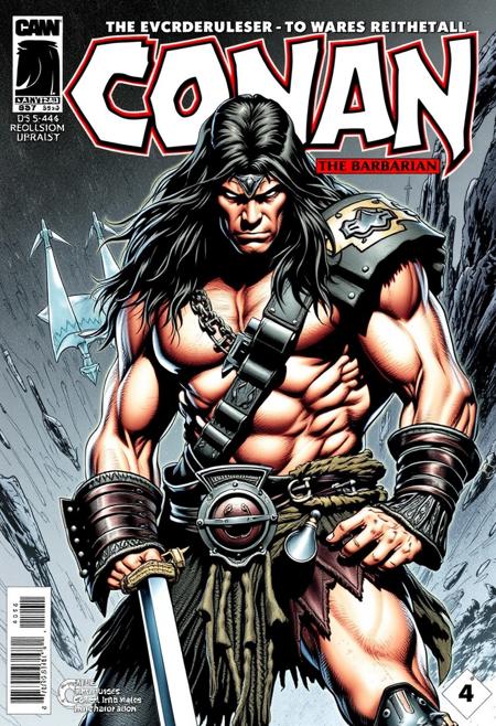 Conan the barbarian, issue cover, hyper realistic, ultra detailed