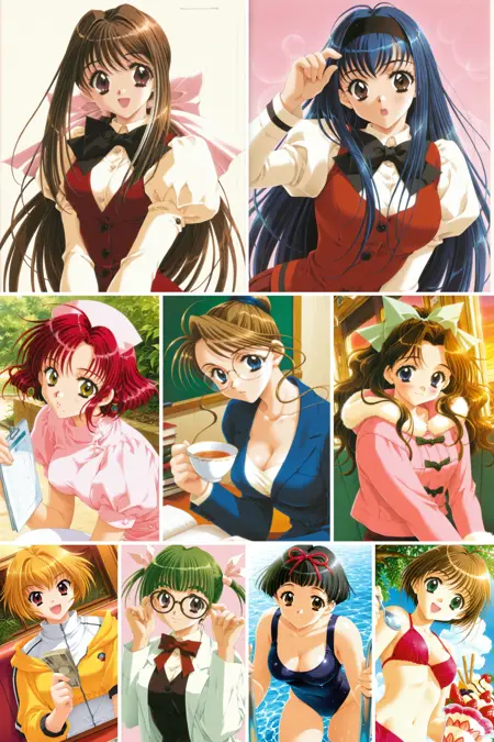 [illustrious XL] 9 in 1，Kadoi Aya/门井亚矢 - Elf -《Kakyuusei 2》/《下级生2》- Artist Style