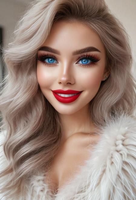 score_9, score_8_up, score_7_up, solo, ASCII, masterpiece, bimbo, mature milf, small breasts, (beautiful face)++ A, taker pov, (Style-DoF:1.7), <lora:LaDy_IceQ XL:0.35>,<lora:BimbolipsV4-000003:0.8>, <lora:bmbploraxl6-000008:0.65> <lyco:biglips-v2:1> ((big lips):1.2), bmbplora, CYBR-XL, (beautiful:2.5) woman in a pink colored (cozy and fluffy:1.4) bedroom. (((view from bottom, one side lying))), Cozy atmosphere, (photorealistic:1.8) (bokeh:1.3) (intricate details) (cinematic lighting) (sharp focus) (Full body photograph), smiling (beautiful:2.5) woman, wavy blonde hair. (Ultra furry:1.8)(white fur trimmed) Santa clothes. Bimbo makeup. Bold (long eyeliner:2). (Long fluffy lashes:1.9). ((wide open eyes)1.1), (Blue eyes:1.9) and (red lips:1.9), big lips, bimbolips, (huge lips:2.1), enormous lips. Smiling and showing super white perfect arranged teeth. (smal boobs):1.5. (Long boots) over the knee with high heels and (pink fur trimmed). bmbplora,