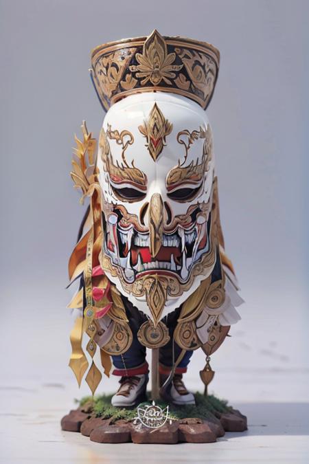 ,big mask, best quality, highly detailed,brass clothes,ultra-detailed, masterpiece, 8k wallpaper, bad anatomy, white background, long big nose,(masterpiece, best quality, ultra detailed, highres, super fine illustration,8k, absurdres:1.2), <lora:urbansamurai_v0.3:1>, solo warrior <lora:peeta:1 ><lora:kimjunggis:0.1> <lora:ArtNouveauAI:0.1> <lora:blindbox_v1_mix:1>epoxy skull, (masterpiece),(best quality),(ultra-detailed), (full body:1.2),chibi,  mask  <lora:TikiAI:0.5> <lora:khonHNM2:0.3>    <lora:mokbgs:0.3>