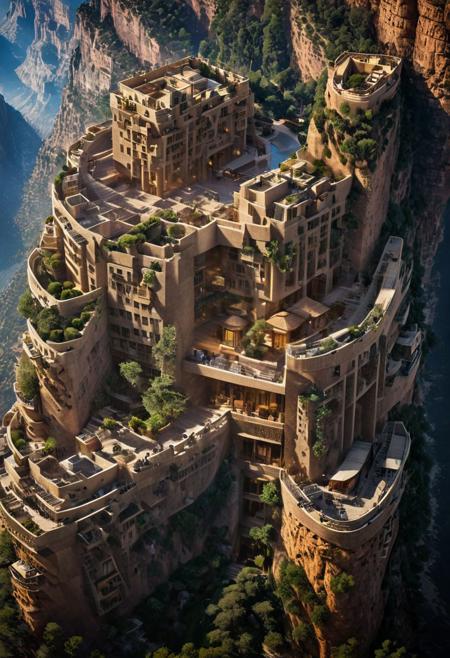 (The colonial city of the future, in the mist-filled Grand Canyon, on an unknown Earth-like planet, 2 moon on sky, Spaceship flight connects colonies, waterfulls:1.3), (Machu Picchu, a mountain settlement, incredibly spectacular:1.2), (Mario Botta:1.3), (avant-garde, future, reality, science fiction, photorealistic), (modern architecture:1.2), 
(Large Files, Ultra Realistic, 8K, 16k, FHD, HD, VFX, Perfect, Photography, composition, Architecture Sales Photography, Architecture Competition, Ultra High Resolution, Cinematography, High Resolution Image:1.1), (dramatic lighting, direct sunlight, ray tracing, clear shadow:1.2),  (real landscape:1.1), (blurred background:1.0), (urban background, more_details) ,
ac_neg1, great lighting, clear, hillscastel, extrusionbuilding, vertical