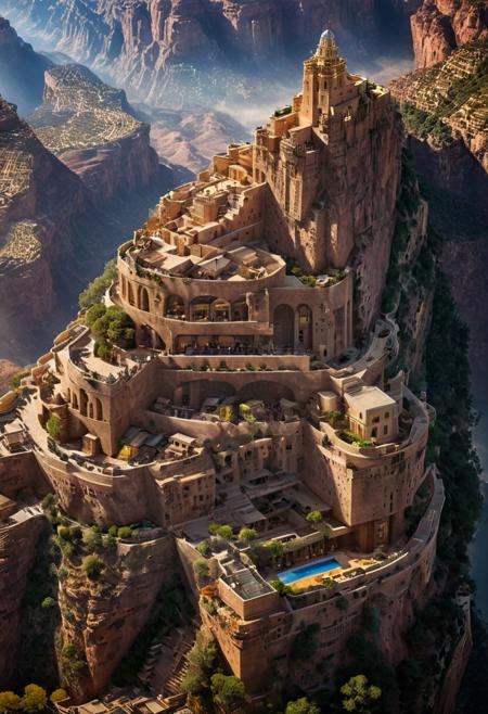 (The colonial city of the future, in the mist-filled Grand Canyon, on an unknown Earth-like planet, 2 moon on sky, Spaceship flight connects colonies, waterfulls:1.3), (Machu Picchu, a mountain settlement, incredibly spectacular:1.2), (Mario Botta:1.3), (avant-garde, future, reality, science fiction, photorealistic), (modern architecture:1.2), 
(Large Files, Ultra Realistic, 8K, 16k, FHD, HD, VFX, Perfect, Photography, composition, Architecture Sales Photography, Architecture Competition, Ultra High Resolution, Cinematography, High Resolution Image:1.1), (dramatic lighting, direct sunlight, ray tracing, clear shadow:1.2),  (real landscape:1.1), (blurred background:1.0), (urban background, more_details) ,
ac_neg1, great lighting, clear, hillscastel, extrusionbuilding, vertical