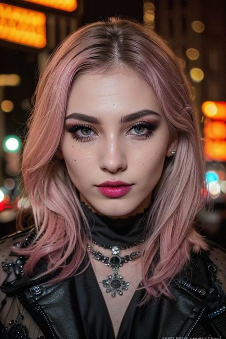 (a cute girl, 22 years old, bent over , on her knees ,pale skin ,  pink hair ,skinny:1.1),(big ass, russian hipster girl, edgy vibe, dark, mascara, eyeliner, sexy ass ,dark cheeks, expressive lips, Unique facial piercings, alluring necklace, stylish sexy streetwear, alluring thighs, aesthetic tattoos on her body, almond shaped eyes, Dimples, cat eye makeup, Defined jawline, skin pores )(best quality, high quality, photograph, hyperrealism, masterpiece, 8k:1.3), mestizo, burly, white shaggy hair, dark skin, smile, (low-key lighting, dramatic shadows and subtle highlights:1.1),(((in the middle of the street))) adding mystery and sensuality, trending on trending on artsy, concept art, (shot by helmut newton:1.1), rule of thirds, black and white, modern ,epiCRealism, epiCNegative