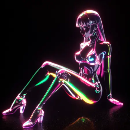 Special effects shine glass art style