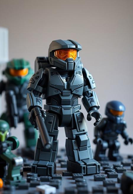 an image from halo videogame build with mega bloks characters and bloks