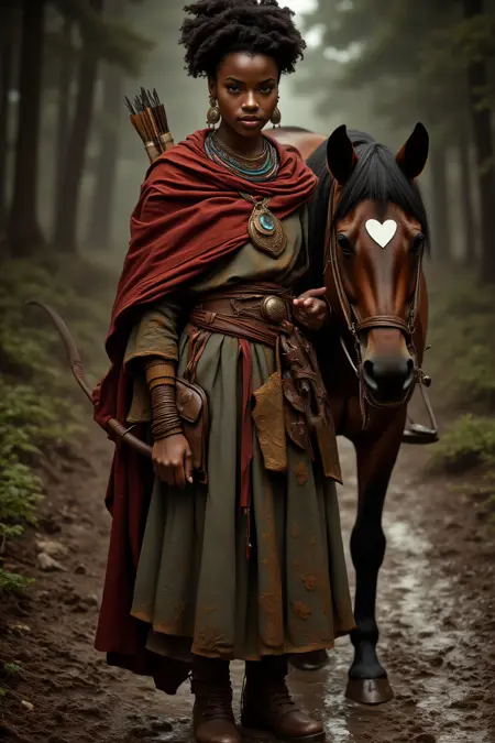 DnD Rogue woman with a horse [Flux] [Concept]