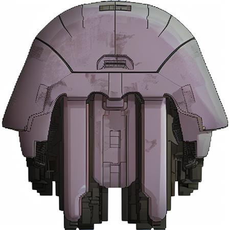 FTL spaceship, solo, simple background, white background, no humans, transparent background, robot, mecha, science fiction, straight-on <lora:FTLShips-10:1>