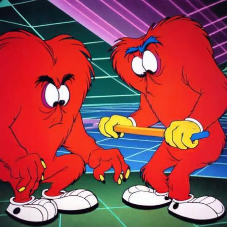 classic 2d cartoon network style animation, 90s, gossamer <lora:sdxl_goss_gossamer_v10-000017:1.0>, retro cartoons