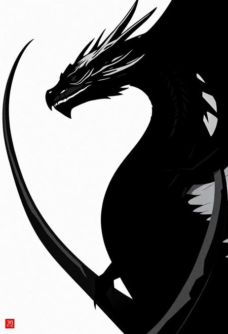 A silhouette of a dragon with jet-black horn against a gradient backdrop of overlapping horn strands in shades of ash and pearl. Clean lines, negative space, and matte textures dominate. The composition adheres to golden ratio principles, with the dragon profile bisecting abstract horn forms. Subtle gradients and soft shadows evoke a meditative, sculptural mood.
_________
dramatic beauty, otherworldly quality, soft lighting, shallow depth of field, high detail, dynamic composition, cinematic shot, film grain, balanced shadows, harmonic colors, emotional depth, symbolic meaning, innovative props/costumes, timeless elegance, modern themes, iconic imagery, unforgettable moment, captivating beauty, stunning impact, thought-provoking, artistic vision, masterful execution.
<lora:Fluxartis IIB:0.1> <lora:aidmaHyperrealismv0.3:0.2>
 <lora:aidmaFLuxPro1.1_v0.3:1> aidmafluxpro1.1,  <lora:aidmaHyperrealismv0.3:1> aidmaHyperrealism
<lora:tbh124-sdxl:0.15> style of Jean-Antoine Watteau,
<lora:tbh129-sdxl:0.15>,
<lora:Sinozick:0.15>,
<lora:add-detail-xl:0.7>,
<lora:aidmaMJ6.1_v0.5_2:0.3> aidmamj6.1,
<lora:Flux-XL_Scenery:0.15> flux-scenery,
<lora:Flux-style-xl-lora:0.15> flux-style,
<lora:FLUX-daubrez-DB4RZ-v2:0.35> DB4RZ, DB4RZ style painting <lora:illustration004:0.8> illustration004 chaotic expressive line-art scribbled and erratic strokes monochromatic black ink <lora:Scribble Portrait Drawing:0.35> Drawing <lora:aidmaMJ6.1_v0.5_3:0.35> aidmamj6.1, aidmamj6, mystcorbCE_style