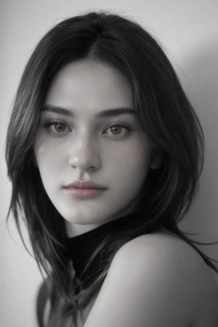 hair style (a cute girl, 22 years old, small tits, skinny:1.1), (best quality, high quality, photograph, hyperrealism, masterpiece, 8k:1.3), mestizo, burly, white shaggy hair, legskin, dark skin, smile, (low-key lighting, dramatic shadows and subtle highlights:1.1), adding mystery and sensuality, trending on trending on artsy, concept art, (shot by helmut newton:1.1), rule of thirds, black and white, modern
