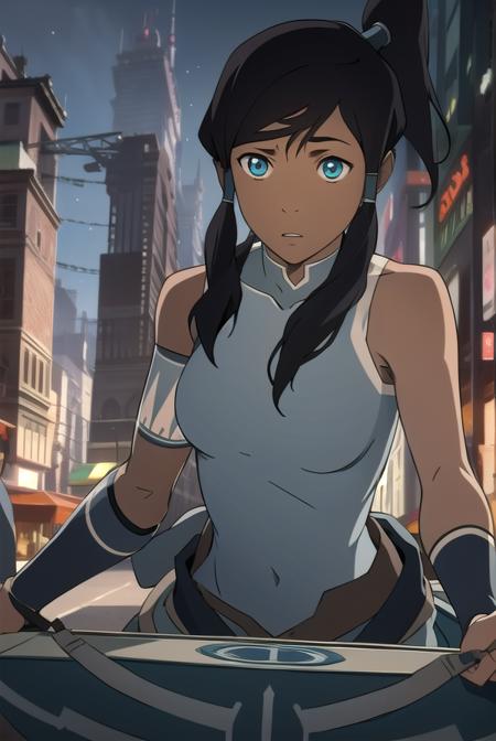 avatarkorra, <lyco:korra-lyco-nochekaiser:1>,
korra, long hair, black hair, ponytail, dark skin, dark-skinned female, topknot,
BREAK ,
BREAK looking at viewer,
BREAK outdoors,
BREAK <lora:GoodHands-vanilla:1>, (masterpiece:1.2), best quality, high resolution, unity 8k wallpaper, (illustration:0.8), (beautiful detailed eyes:1.6), extremely detailed face, perfect lighting, extremely detailed CG, (perfect hands, perfect anatomy),