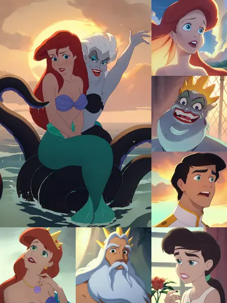 The Little Mermaid Style and Characters | All-in-One LoRA | Ariel Melody Ursula Athena
