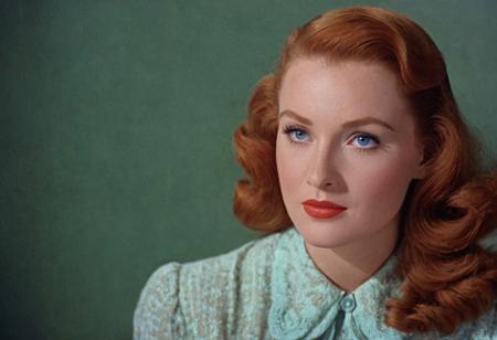 1940s vintage retro, Doris Zeul DCU, auburn-ginger-redhead, blue-eyed, perfect photo, highly detailed, best quality, fine details, coherent face, full body, technicolor film still screencap, kodachrome photograph