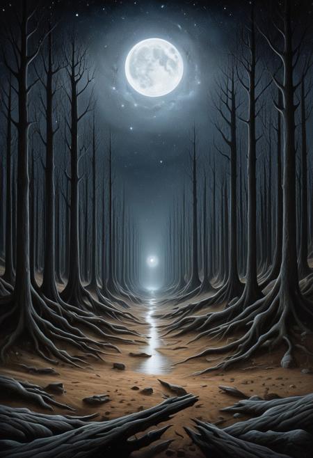 Irritating eternal endless emptiness of space fulfilled with the immense inexhaustible irresistible source of awe and horror, masterpiece, best quality, detailed, high quality, scenery, by xavier valls