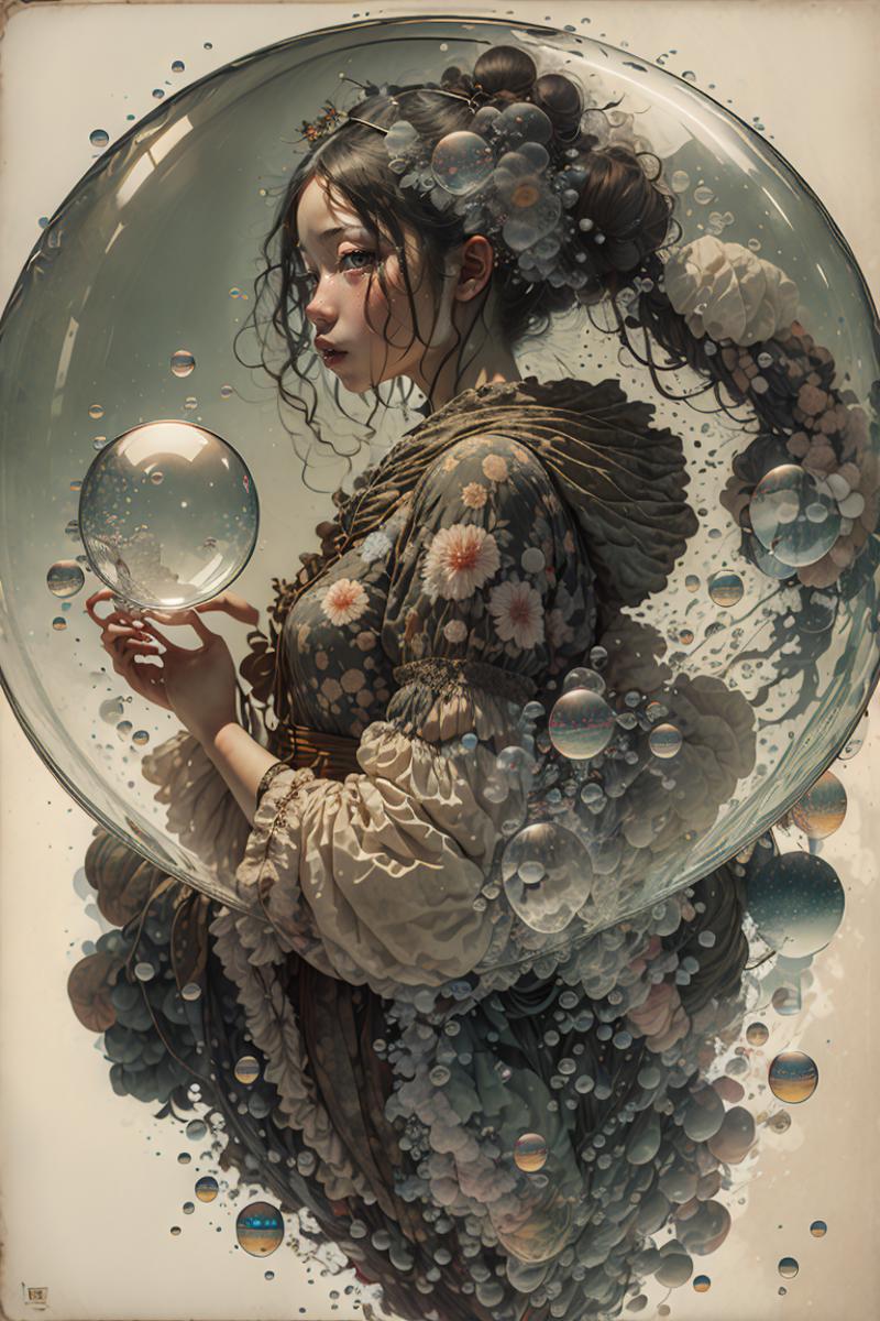 Watercolor Girl, Bubbles, & Water 💃🏽🫧💧 image by DarkStorm12