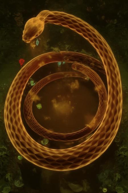 Flaming coiling serpent - Diablo IV Inferno spell [Flux] [Concept] v0.1 - 800 steps