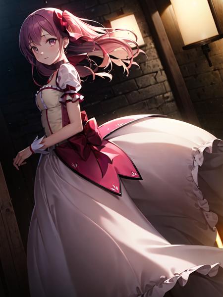 (masterpiece, best quality, ultra detailed,illustration,CG ,  hdr:1.2), 
1girl, solo,madoka-v1  , looking at viewer,   dynamic angle , cinematic angle , depth of field , detailed and beautiful glow , detailed shadow ,  caustics,  ray tracing , bokeh , lens flare, 
 <lora:madoka-000010:0.8>,