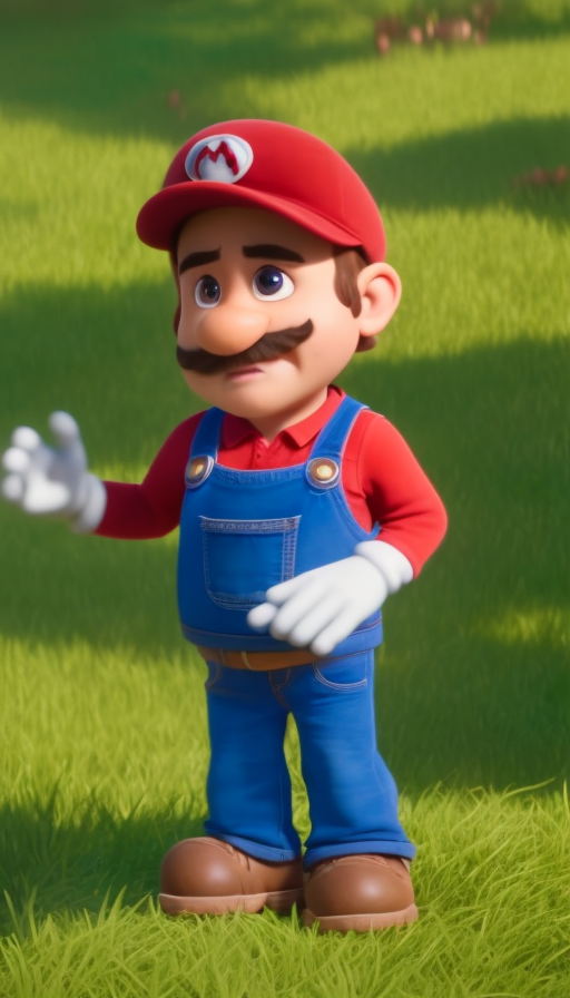 pixar style, mario bros, smile, field, natural skin texture, big eyes, 
4k textures, hdr, intricate, highly detailed, shar...