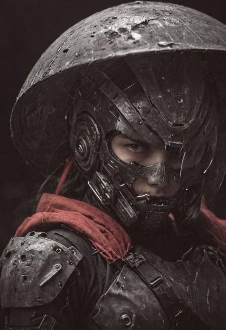 Red and Grey color graded glamour portrait photo of an angry Cyborg Samurai, macro, a captivating vibrant dark capturing the essence of a cyborg Bedouin sorcerer in fight stance, defying expectations by conjuring a whimsical robot 'freak' from an oversized sedge hat. ethereal, smoky backdrop. throwing a translucent red/tanslucent purple/black, weapon, katana, holding katana, atmospheric haze, Film grain, cinematic film still, shallow depth of field, highly detailed, high budget, cinemascope, moody, epic, OverallDetail, gorgeous, 2000s vintage RAW photo, photorealistic, candid camera, color graded cinematic, eye catchlights, atmospheric lighting, skin pores, imperfections, natural, shallow dof,
Behind him, the stars shimmer with distant promise, casting their ethereal light upon the scene. In this moment of solitude and reflection, the astronaut embodies the resilience of the human spirit, poised on the threshold of the unknown, grappling with the weight of what might have been.
In the depths of this nocturnal tableau lies the promise of exploration and discovery, where the spirit of the astronaut converges with the boundless possibilities of the cosmos. Though Earthbound for now, his spirit remains untethered, reaching out towards the distant stars with an unyielding resolve to explore, to discover, and to soar beyond the limits of imagination.
