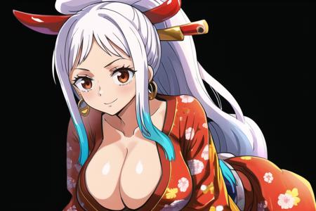 yamatowanpi,(best quality:1.0),(highly detailed:1.0),(1girl:1.3),sfw,28years old,shiny skin, shiny hair, tall female,  huge breasts,yamato \(one piece\),sideboob, multicolored hair,
kimono,pov,