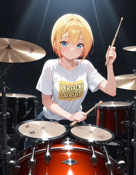 Pose : Play drum set