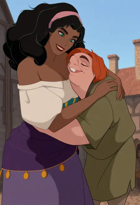 Esmeralda and Quasimodo - The Hunchback of Notre Dame | Illus Characters