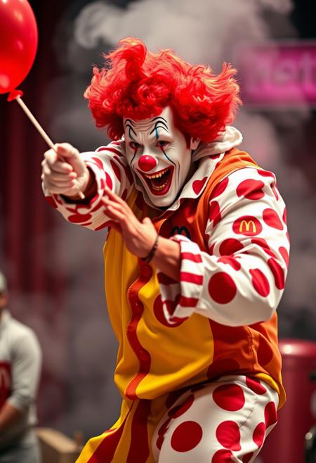 Ryan Reynolds fighting Ronald McDonald the clown