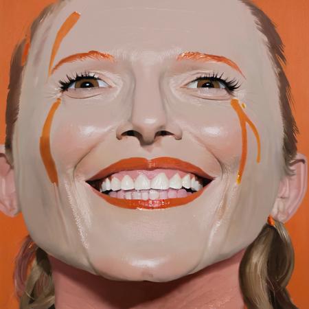 <lora:SDXL_MSPaint_Portrait:1> (MSPaint drawing) <lora:mkdrgs:1> (hyperreal, hyperrealistic, hyperrealism, hyperrealistic painting, mkdrgs style), face portrait of style fusion, smile, makeups, impression, abstract, ((oil painting by John Berkey)) brush strokes, negative space, White and dark orange tone