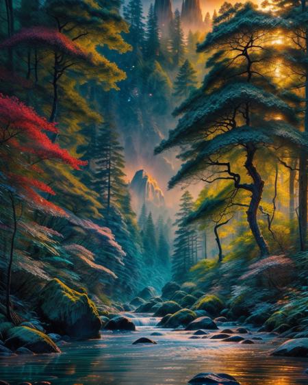 (8k, Best quality, Masterpiece),(magazine cover:1.2),Super Detail,Petal,forest,Firefly,Particles,Poster,design,3D art,A nice composition.,Surreal,OC render,Complex,details,Ray tracing,Depth of field,Beautiful creative picture,(exquisite text layout:1.2),(large theme text:1.5),haibao,(masterpiece, top quality, best quality, official art, beautiful and aesthetic:1.2),, <lora:moonriver-noise:0.6> <lora:Ink scenery:0.8> <lora:more_details:1> <lora:P_GHIBLI_V3:0.3>