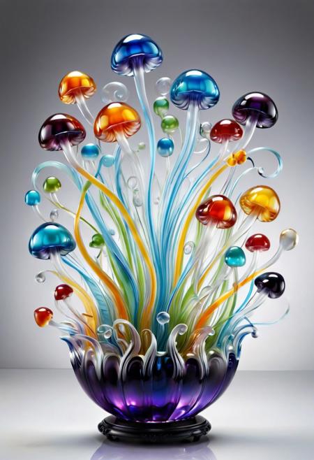 Illusion of Self, Whimsical illustration made from murano_glass_style jelly, translucent and wobbly texture, bright and colorful, playful and surreal atmosphere
