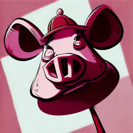 Evang, a cartoon pig wearing a hat, digital painting, concept art, sharp focus, illustration, and Greg Rutkowski