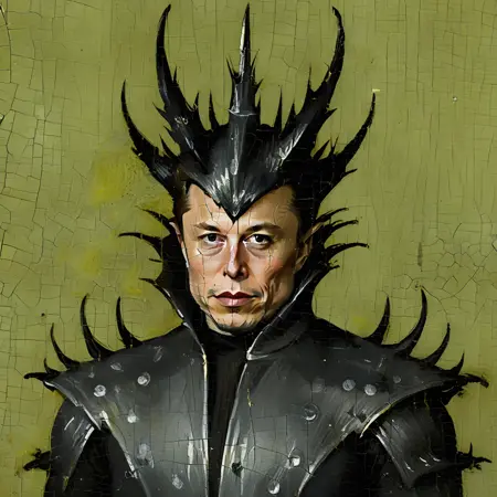 Hieronymus Bosch Creatures + Cracked Paint Style