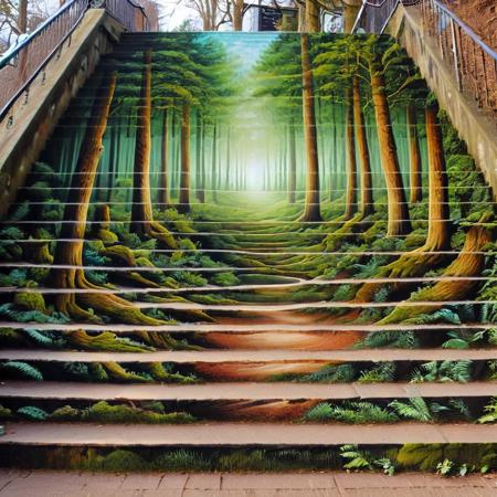 masterpiece, best quality, stair-art, forest, <lora:stair-art2:1.25>