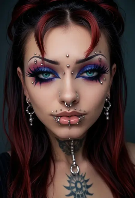 Extreme face piercing girl [Pony/Illustrios]
