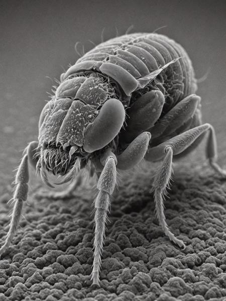 <lora:ElectronStyleXL:1.0>El3ctr0nStyle photo of a dead flea, greyscale