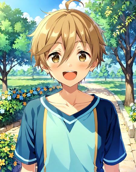 mashiro_tomoya, brown hair, brown eyes, short hair, hair between eyes, bangs, ahoge