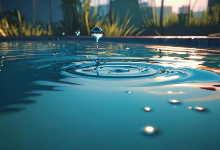 Water drop into a pool ripples. perfect reflections, splash paint, by Ilya Kuvshinov, Jeremy Mann, Russ Mills, WLOP, Dan Mumford, Grandfailure, Ismail Inceoglu, soft lighting, Behance HD, Artstation, Deviantart, Reflective, 8k resolution, incredible composition, deep colors, maximalist, cell-shaded, photorealistic