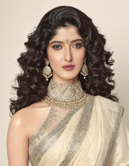 hires headshot photo of shanaya kapoor woman, curls, studio quality, intricate high neck ethnic wear, plain simple white background <lora:Shanaya_KapoorSDXL_LoRA:1>