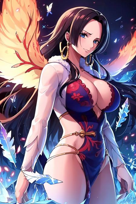 <lora:hancock:1>  best quality, masterpiece, highly detailed,1girl, (blue spark),(red and blue hair),blue eyes, burning sky,flame,Rainbow in the sky,((Flames burning ice)),(((fire  butterflies))),(((ice crystal texture wings))),(Flying sparks),(detailed ice),((a lot of luminous ice crystals)),((burning feathers)),(feathers made of ice),(frozen feathers),(((ice and fire together)))